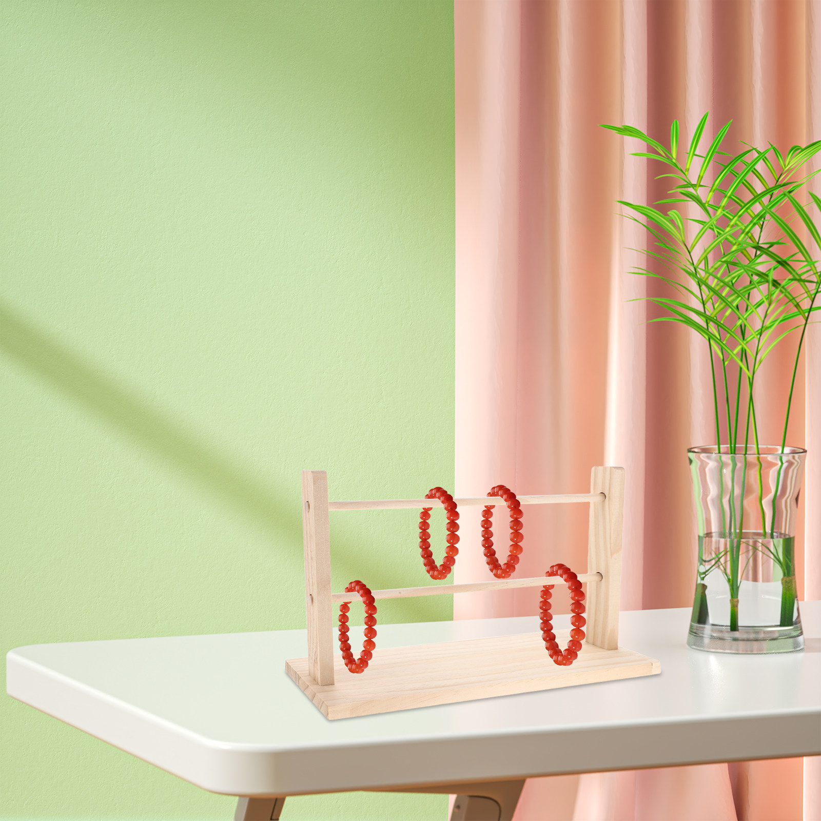 Natural Florist Supply - Wooden Ribbon Organizer Stand Ribbon Storage