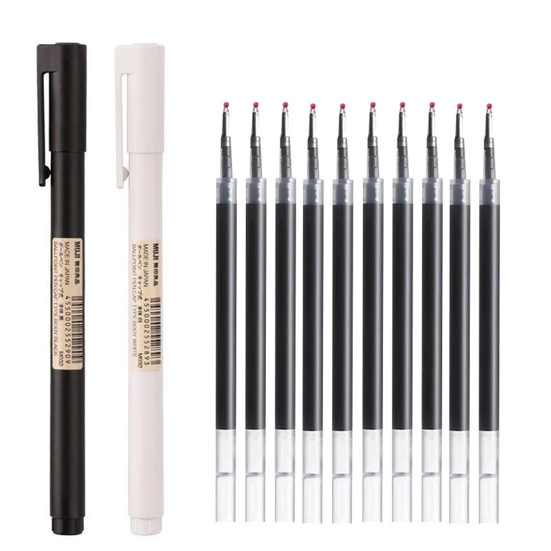 0.5mm Black/White Gel Pen Blac - đánh giá và giá Muji Stationery Gel Pen