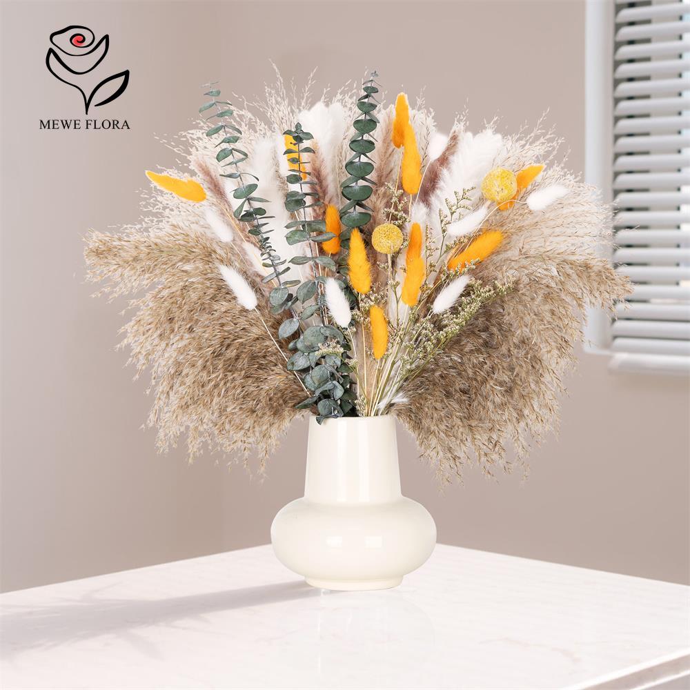 65Pcs Orange Pampas Grass Bouq - đánh giá và giá Dried Flower Bunch